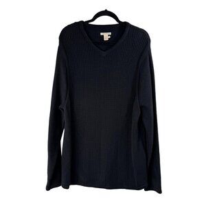 Carbon2Cobalt Size XL Black Cotton Cashmere Serendipity Sweater Textured